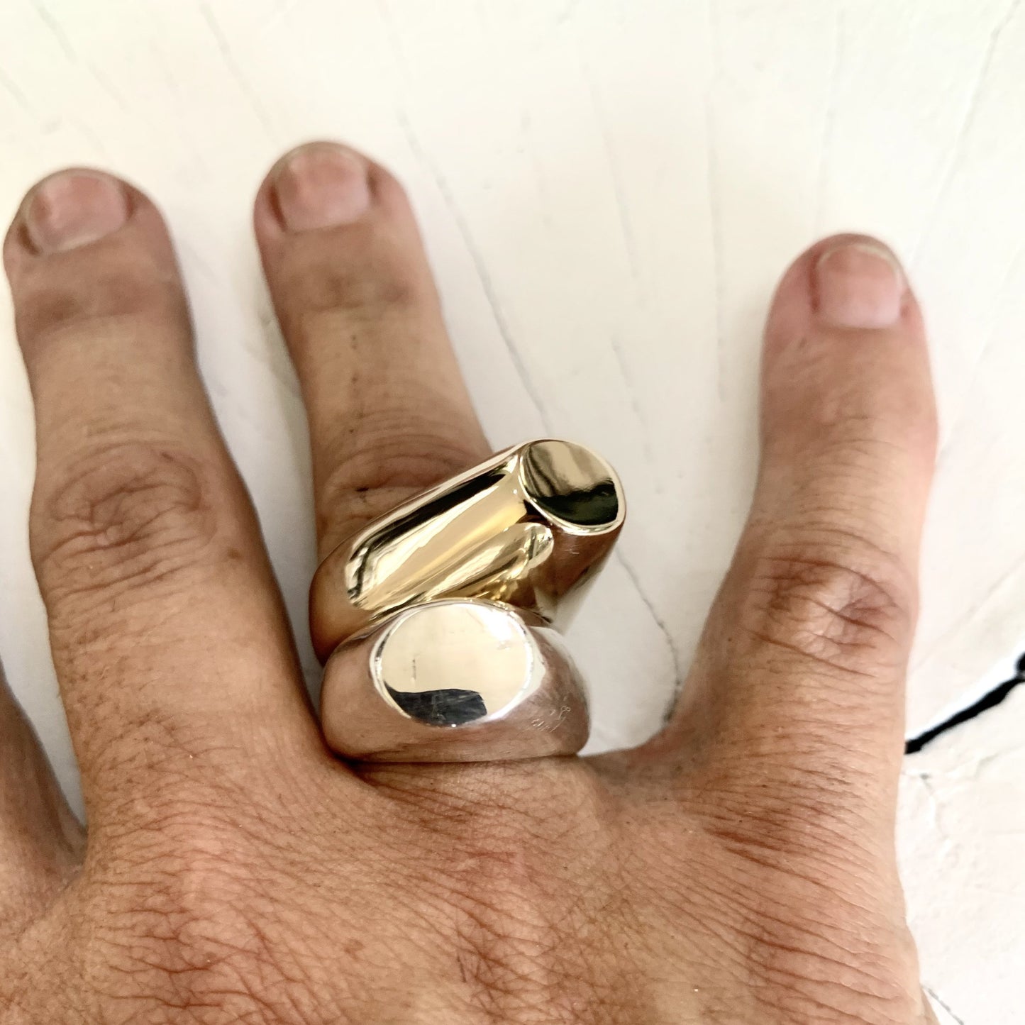 DOUBLE BAE IN SOLID SILVER