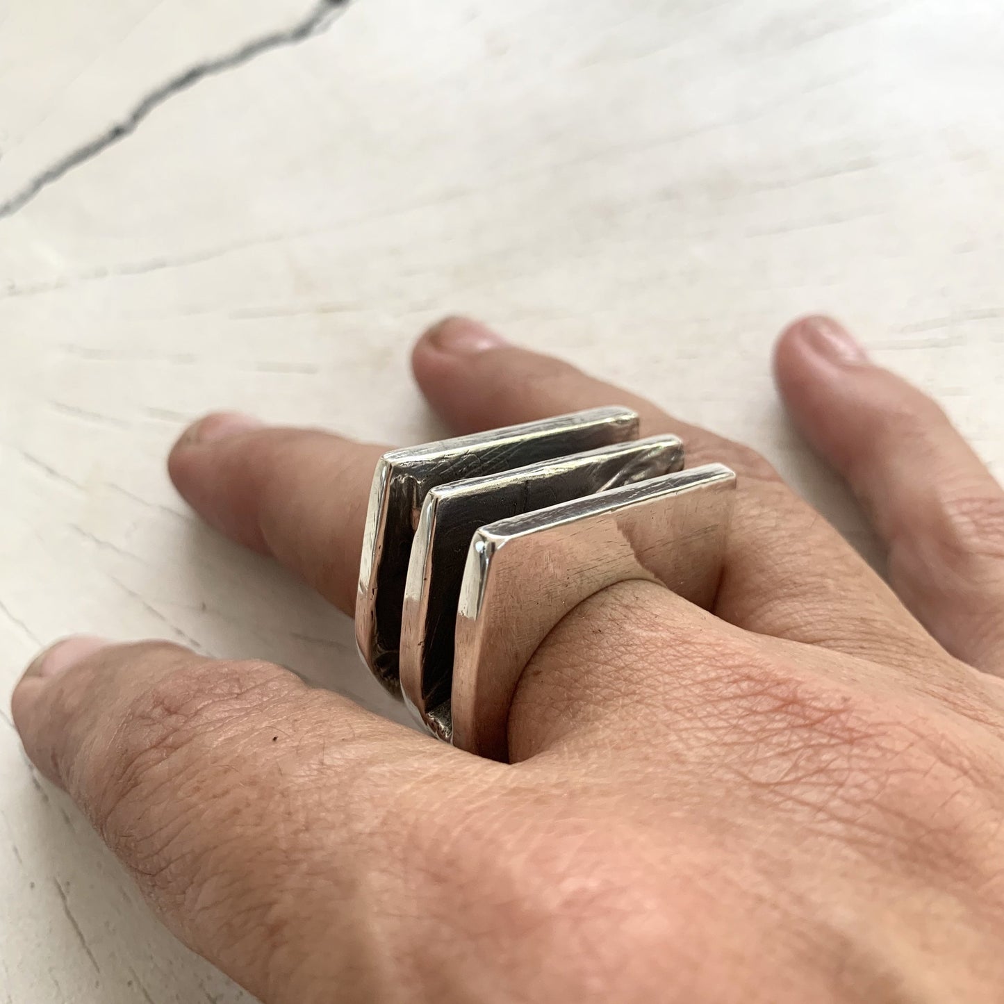 SQUARE MAZE IN SOLID SILVER
