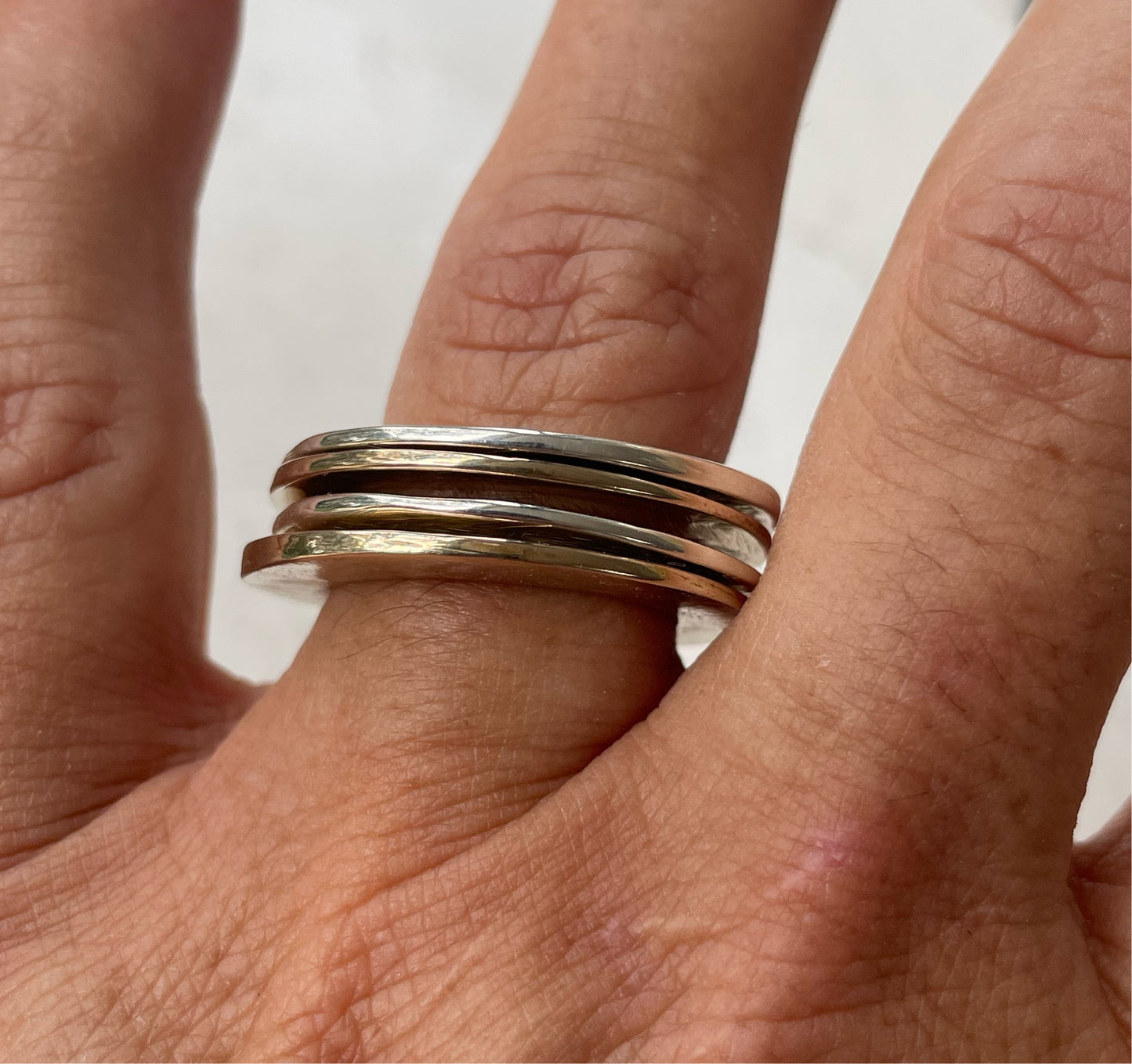 CLIPSE MIX SET OF 4 IN SOLID SILVER & BRONZE