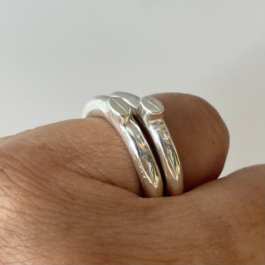 BONDING SET OF 2 IN SOLID SILVER