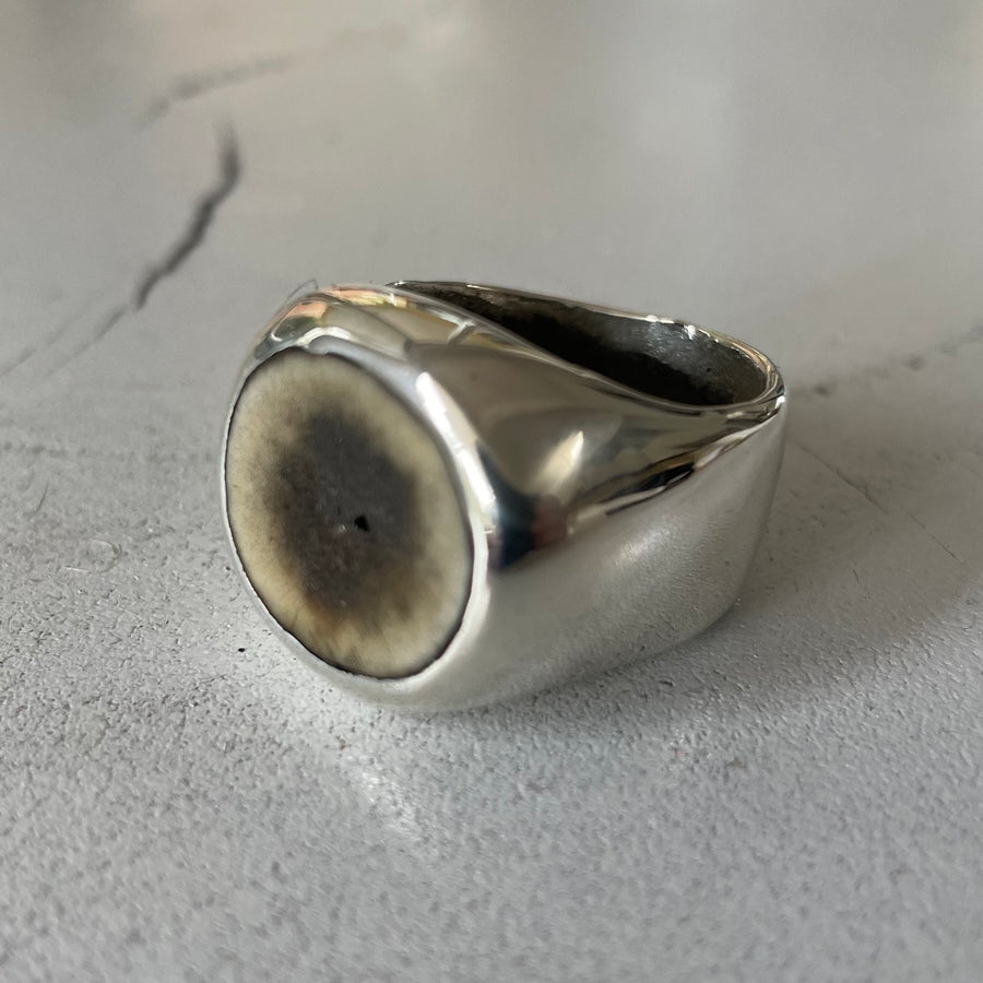 HORN BRAND IN SOLID SILVER + HORN INLAY