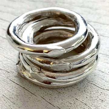 BONDING SET IN SOLID SILVER