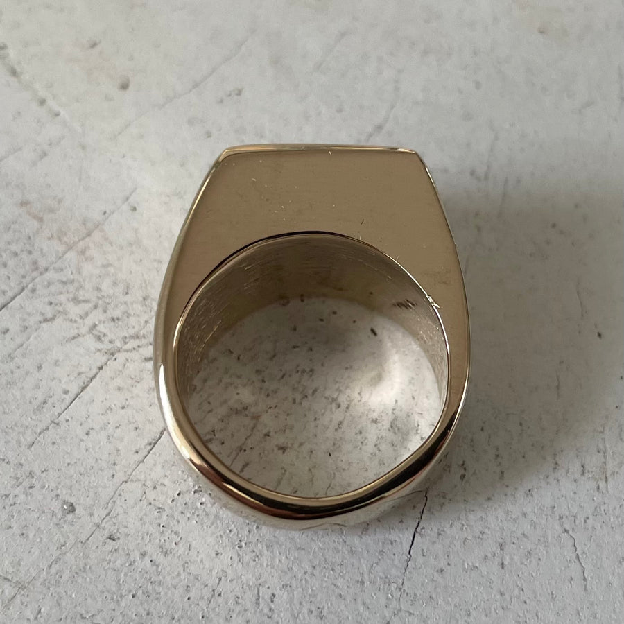BOX PINKY SIGNET IN SOLID BRONZE